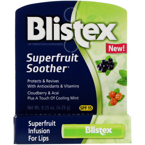 Blistex, Superfruit Soother, Lip Protectant/Sunscreen, SPF 15, 0.15 oz (4.25 g)