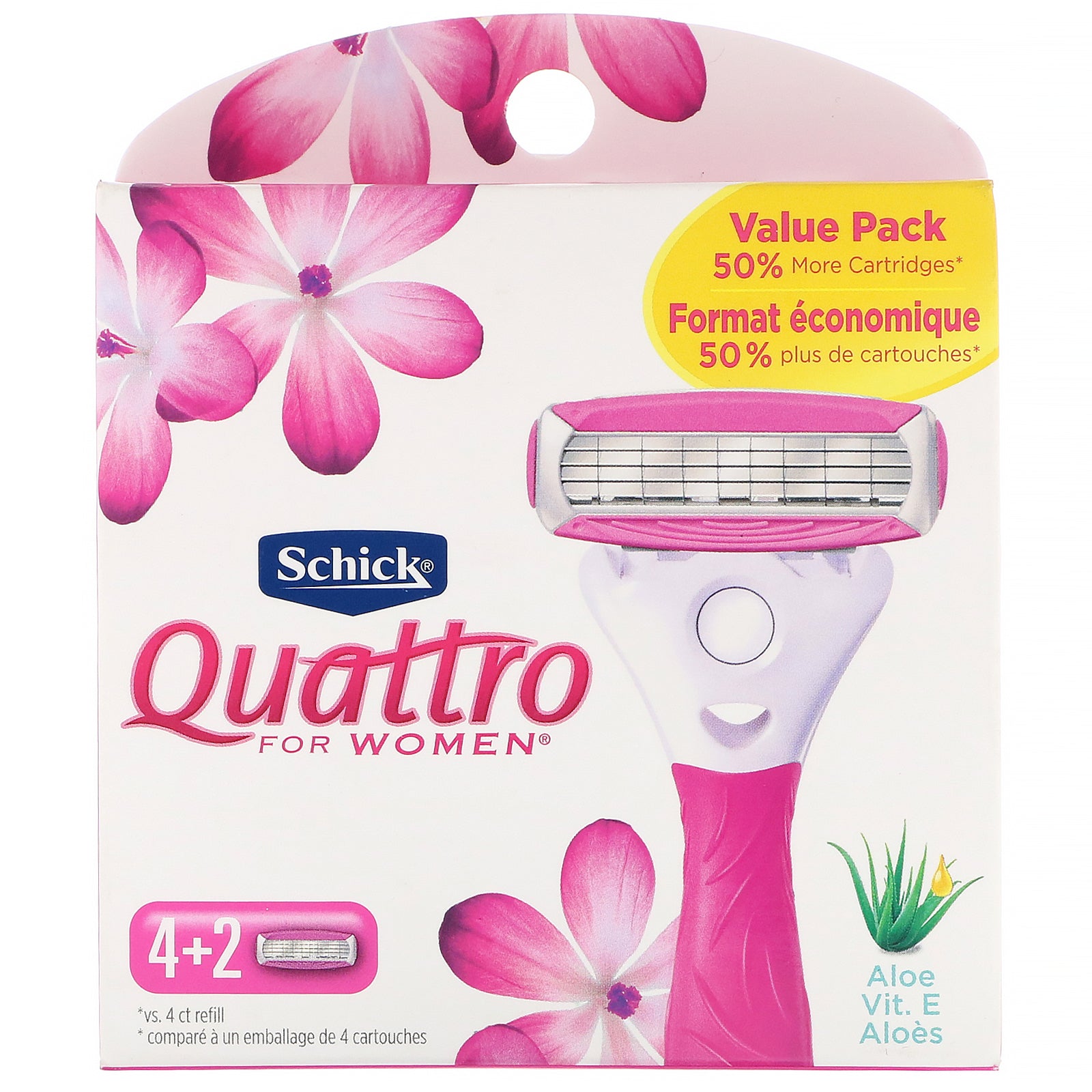 Schick, Quattro For Women,  6 Refills