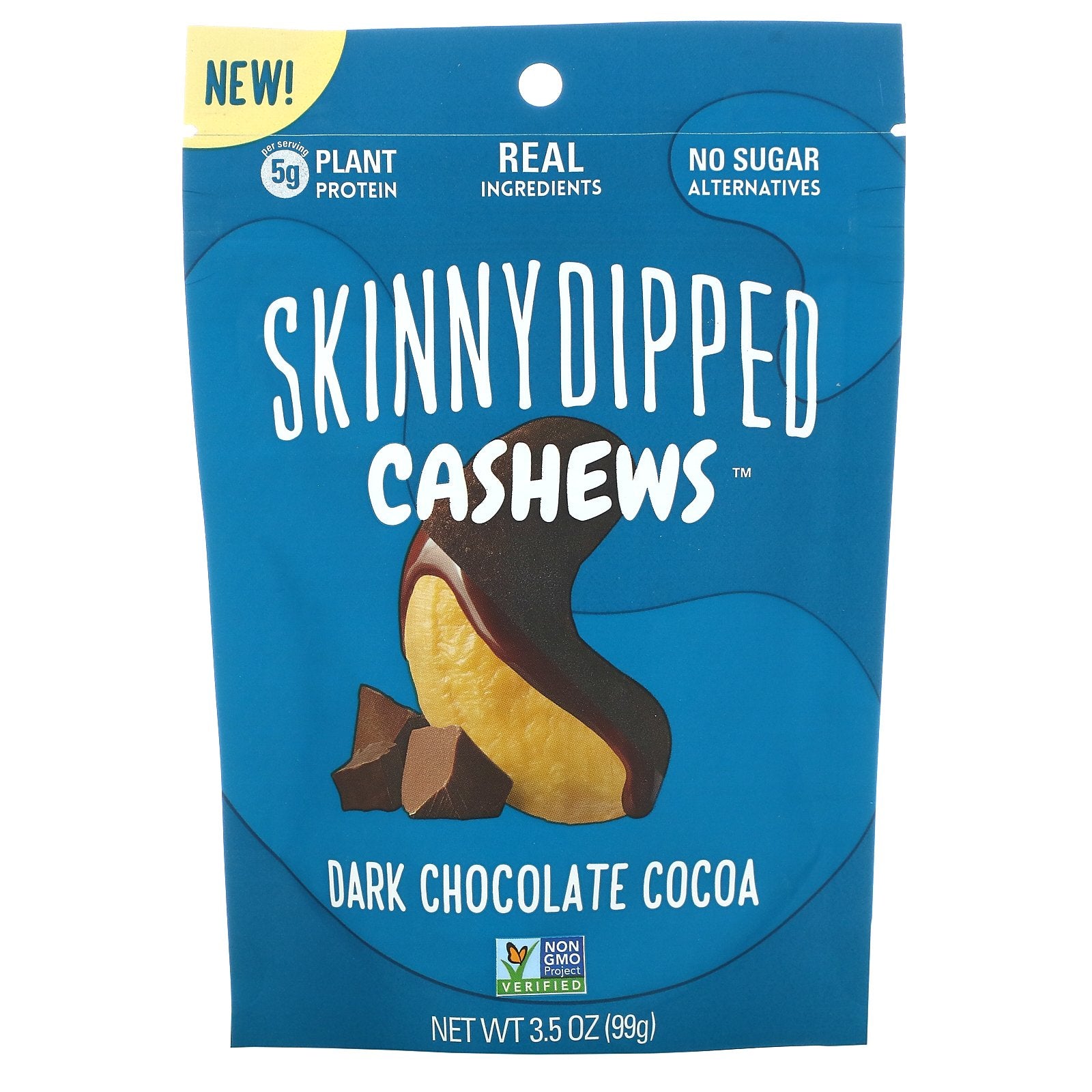 SkinnyDipped, Skinny Dipped Cashews, Dark Chocolate Cocoa, 3.5 oz (99g)