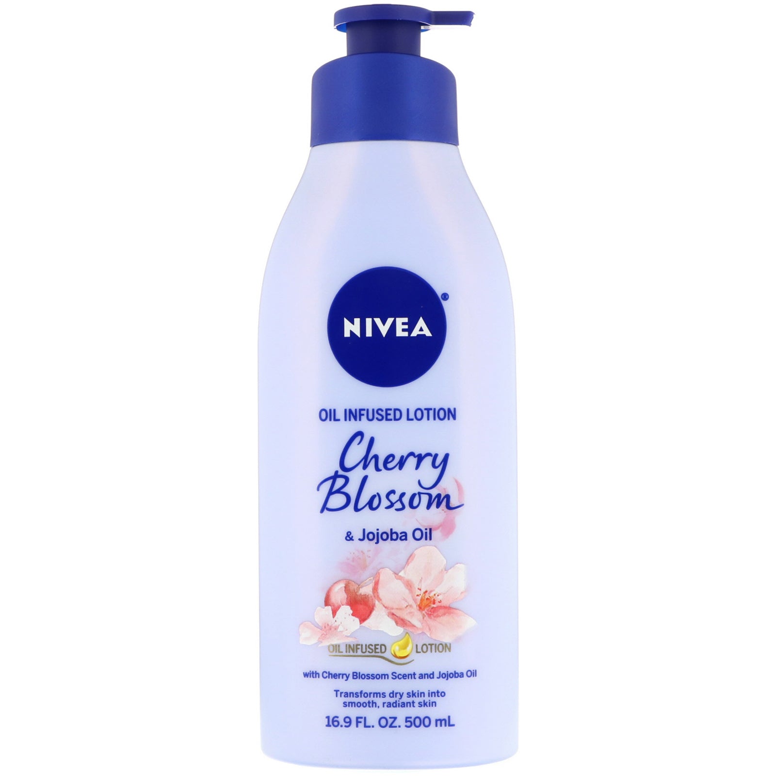 Nivea, Oil Infused Lotion, Cherry Blossom & Jojoba Oil, 16.9 fl oz (500 ml)