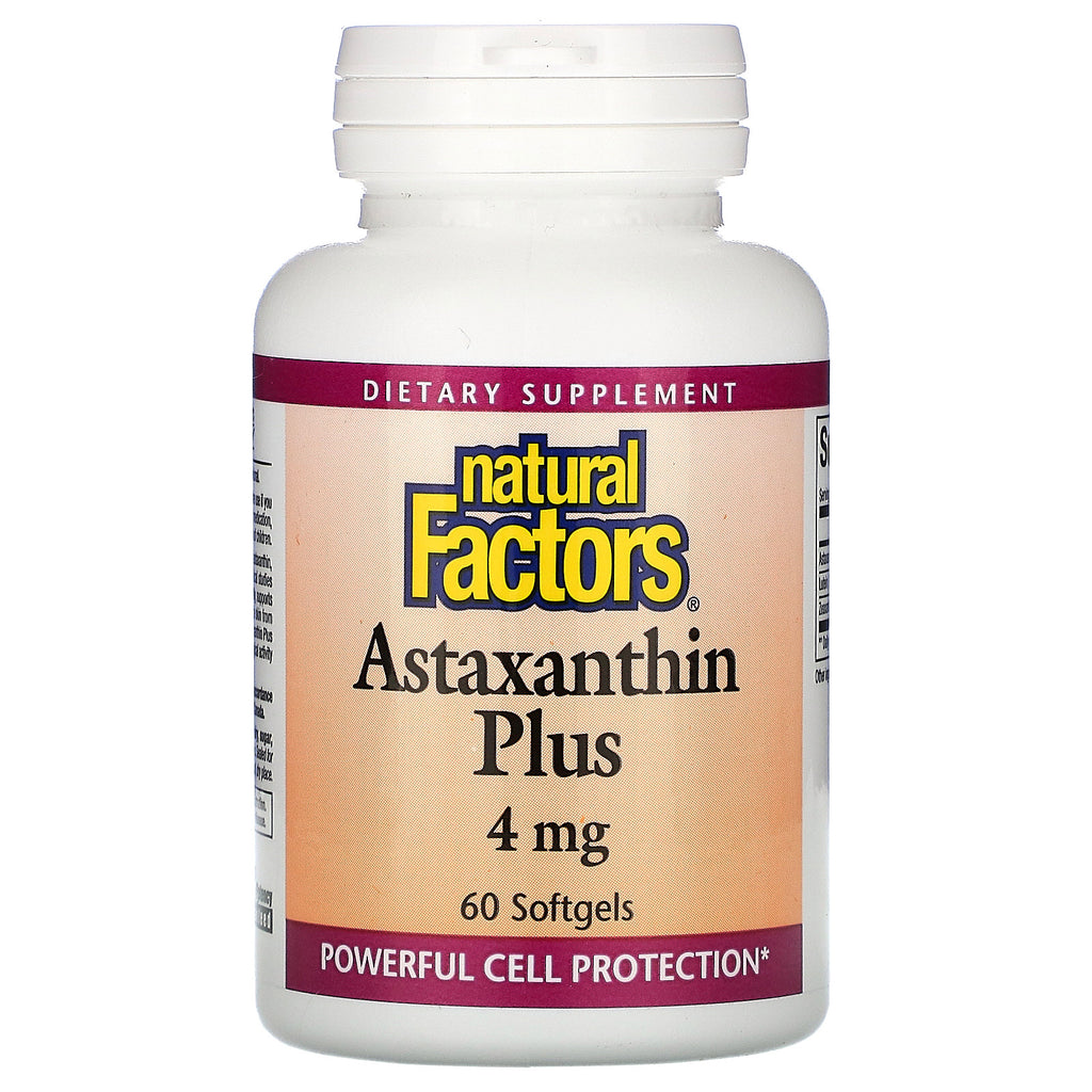 Natural Factors, Astaxanthin Plus, 4 mg, 60 Softgels