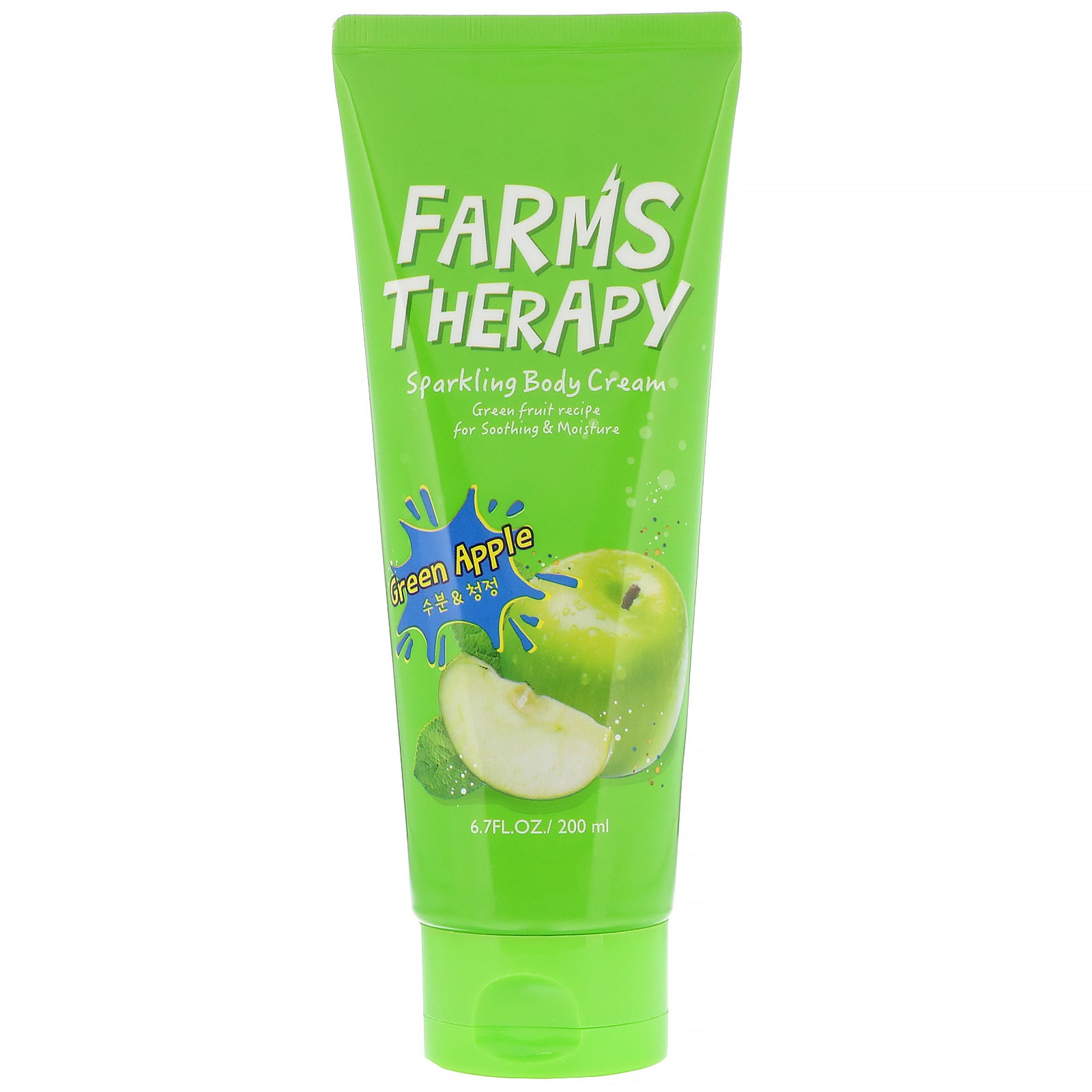 Doori Cosmetics, Farms Therapy, Sparkling Body Cream, Green Apple, 6.7 fl oz (200 ml)