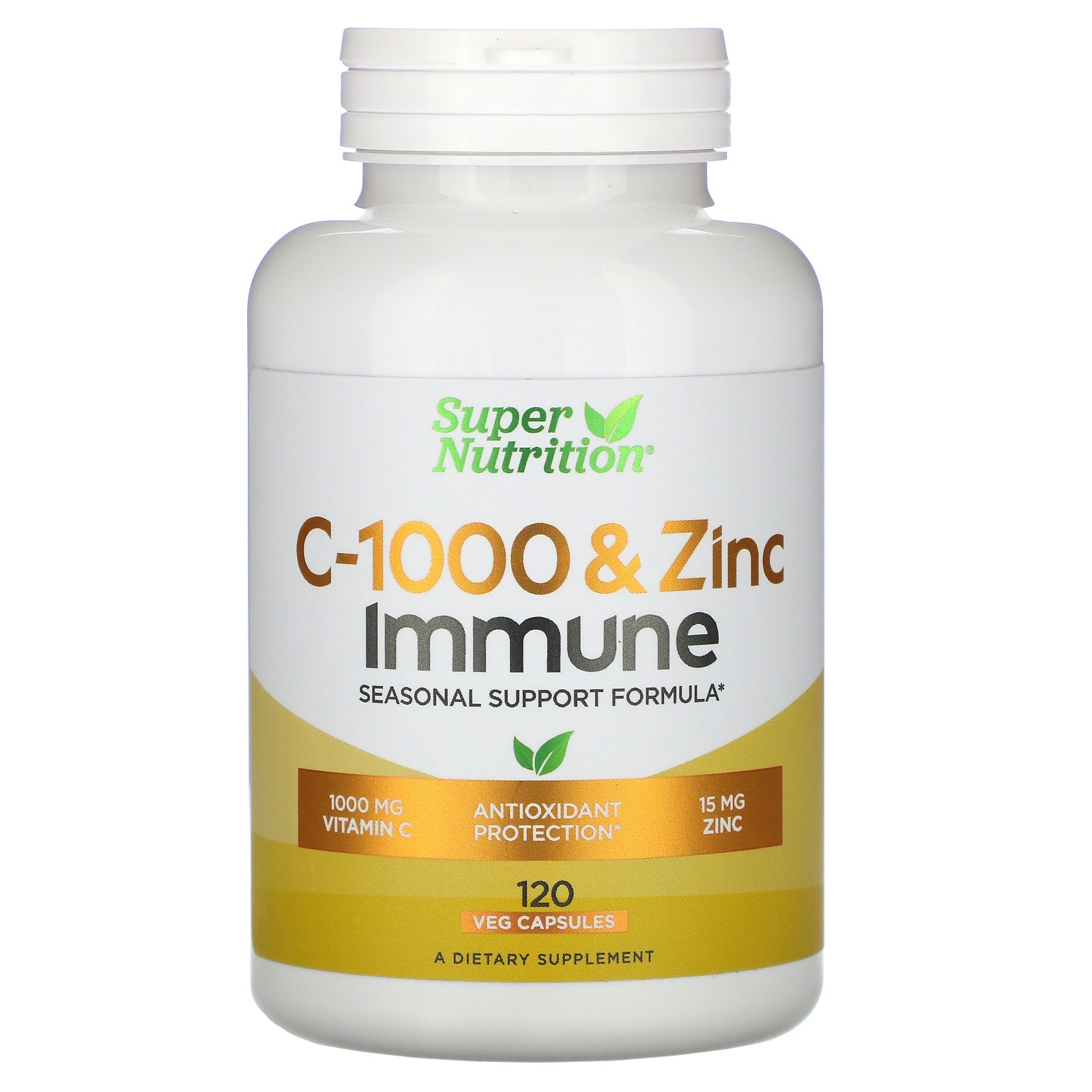 Super Nutrition, C-1000 & Zinc Immune, 120 Veg Capsules