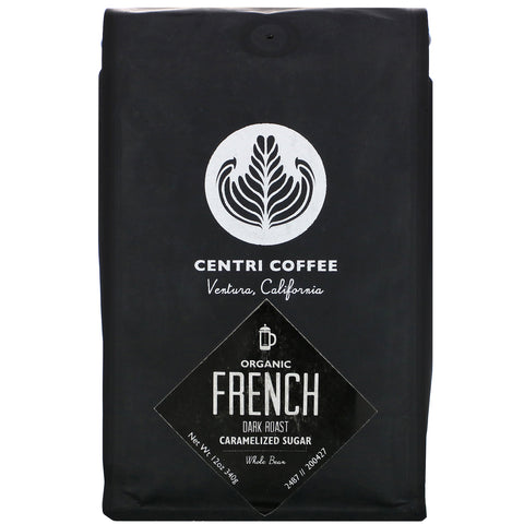 Cafe Altura, Organic Centri Coffee,  French, Dark Roast, Whole Bean, Caramelized Sugar, 12 oz (340 g)