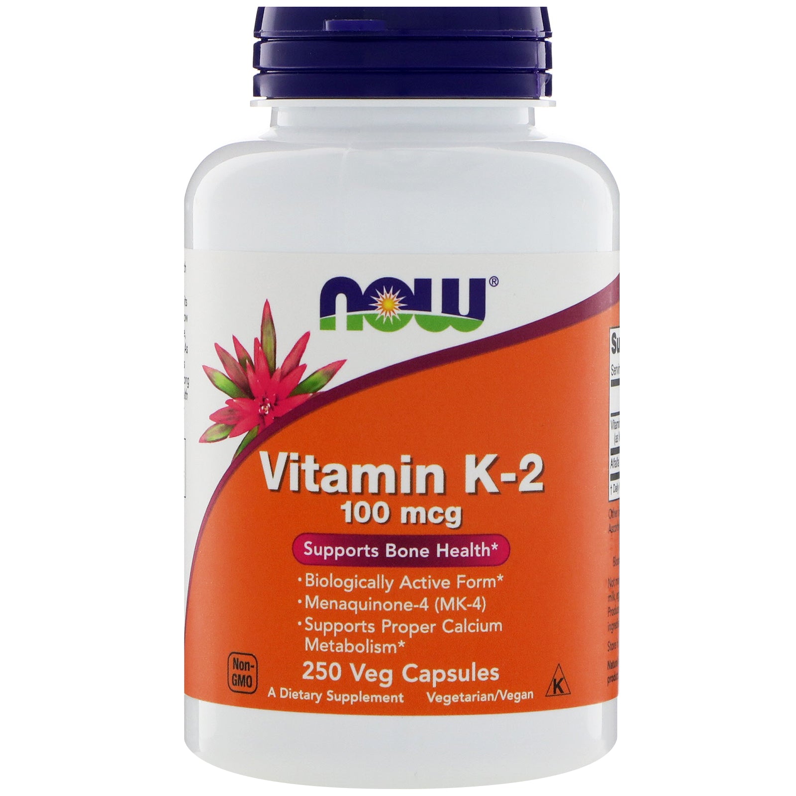 Now Foods, Vitamin K-2, 100 mcg , 250 Veg Capsules