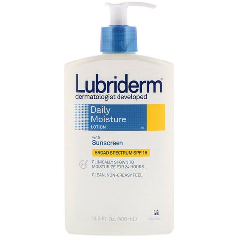 Lubriderm, Daily Moisture Lotion with Sunscreen, SPF 15, 13.5 fl oz (400 ml)