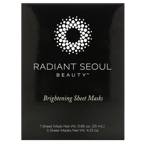 Radiant Seoul, Brightening Sheet Mask, 5 Sheet Masks, 0.85 fl oz (25 ml) Each
