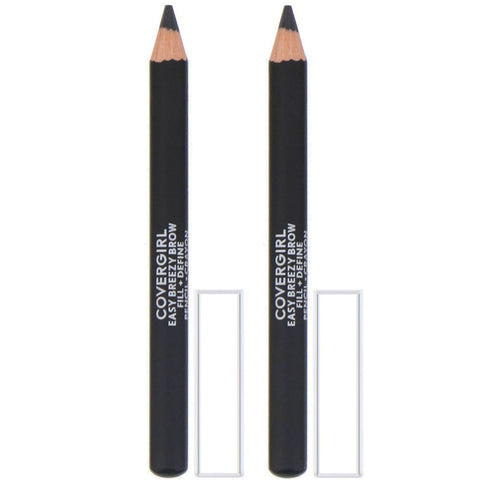 Covergirl, Easy Breezy, Brow Fill + Define Pencils, 500 Black, 0.06 oz (1.7 g)