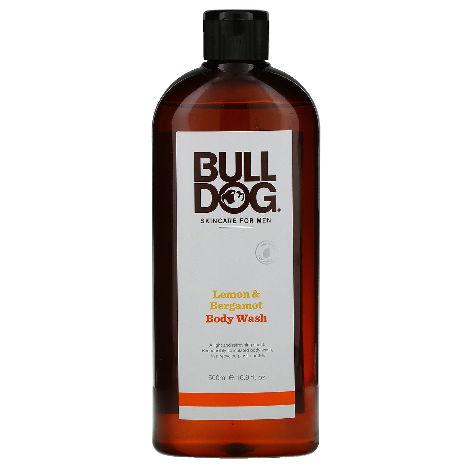 Bulldog Skincare For Men, Body Wash, Lemon & Bergamot, 16.9 fl oz (500 ml)