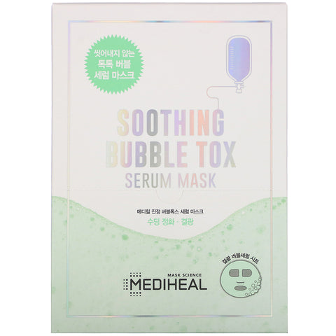 Mediheal, Soothing Bubble Tox Serum Beauty Mask, 10 Sheets, 18 ml Each