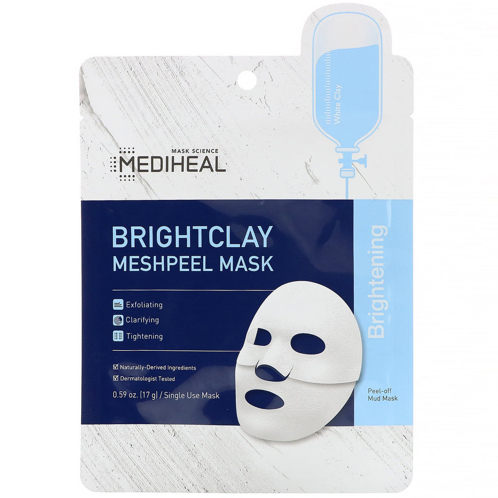 Mediheal, Brightclay, Meshpeel Mask, 1 Sheet, 0.59 oz. (17 g)