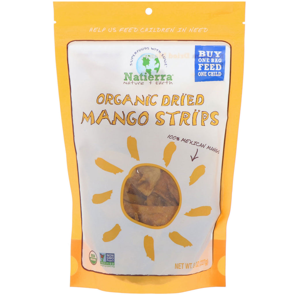 Natierra, Organic Dried, Mango Strips, 8 oz (227 g)