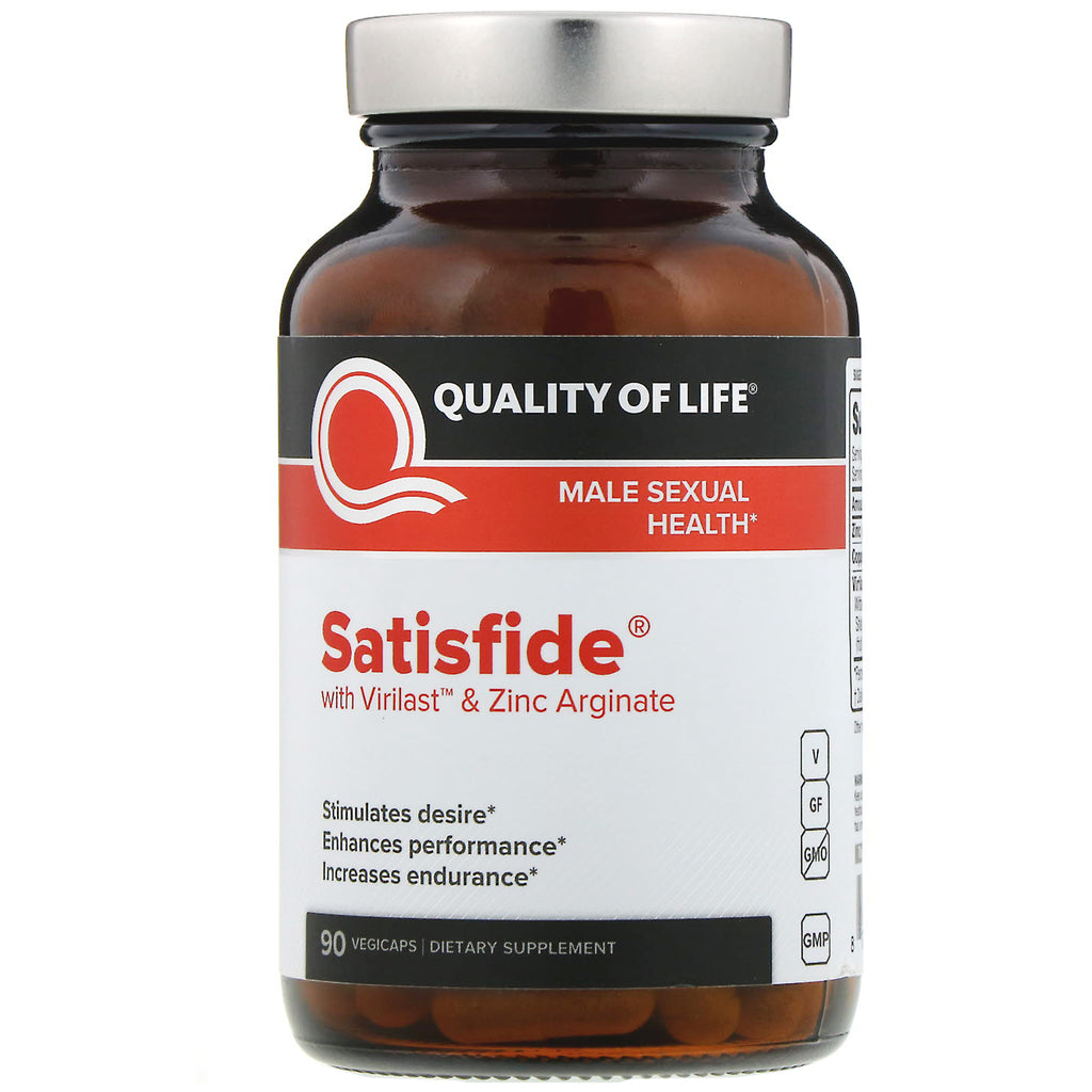 Quality of Life Labs, Satisfide with Virilast & Zinc Arginate, 90 Vegicaps