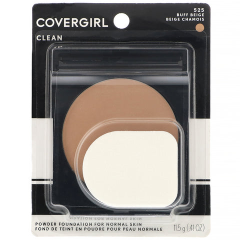 Covergirl, Clean, Powder Foundation, 525 Buff Beige, .41 oz (11.5 g)