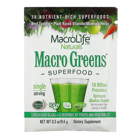 Macrolife Naturals, Macro Greens, Superfood, 0.3 oz (9.4 g)