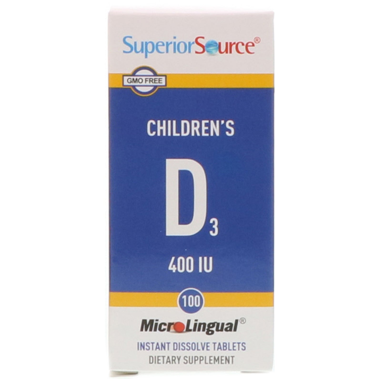 Superior Source, Children's D3, 400 IU, 100 MicroLingual Instant Dissolve Tablets