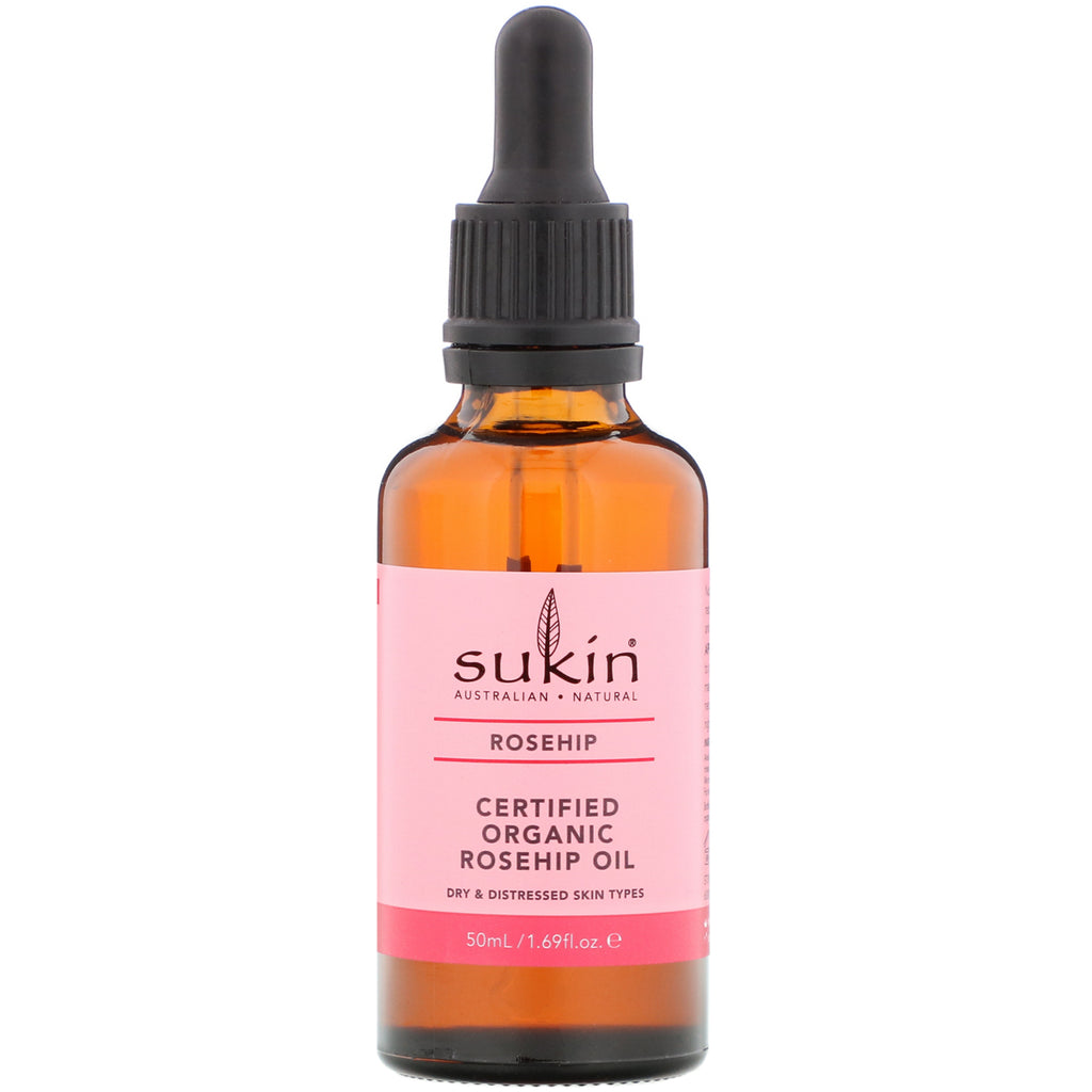 Sukin, Certified Organic Rosehip Oil, Rosehip, 1.69 fl oz (50 ml)