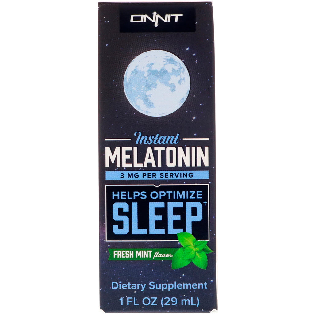 Onnit, Instant Melatonin, Fresh Mint Flavor, 3 mg, 1 fl oz (29 ml)