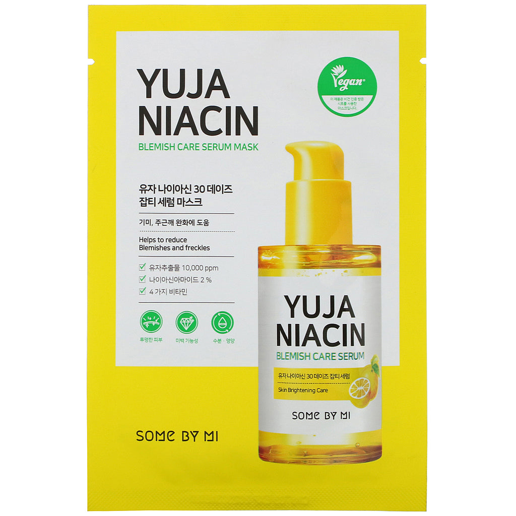 Some By Mi, Yuja Niacin, Blemish Care Serum Mask, 1 Sheet