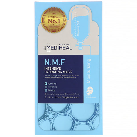 Mediheal, N.M.F Intensive Hydrating Mask, 5 Sheets, 0.91 fl oz (27 ml) Each