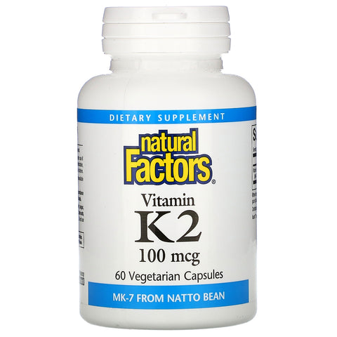 Natural Factors, Vitamin K2, 100 mcg, 60 Vegetarian Capsules