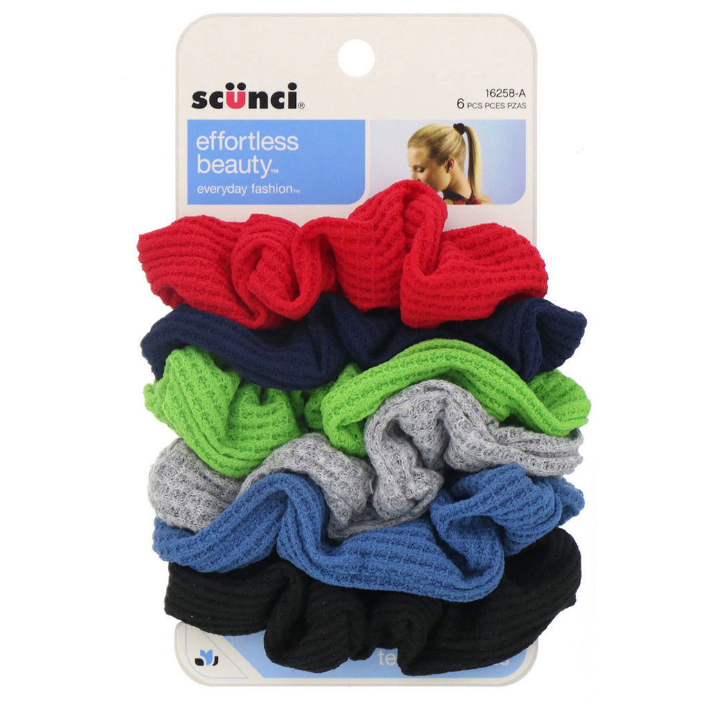 Scunci, Effortless Beauty, Thermal Twisters, Assorted Colors, 6 Pieces