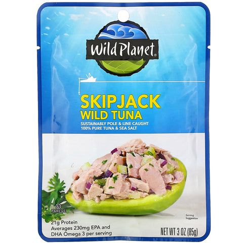 Wild Planet, Skipjack Wild Tuna, 3 oz (85 g)