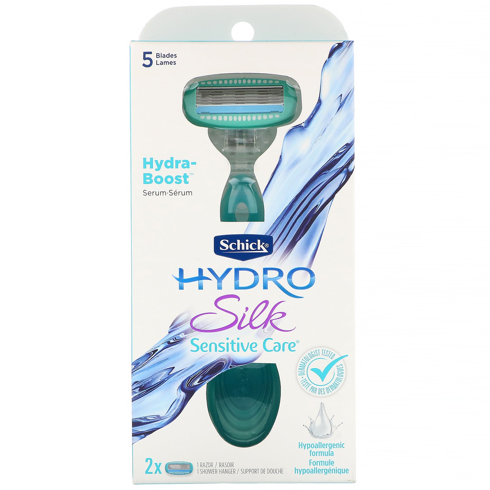 Schick, Hydro Silk, Sensitive Care, 1 Razor, 2 Cartridges