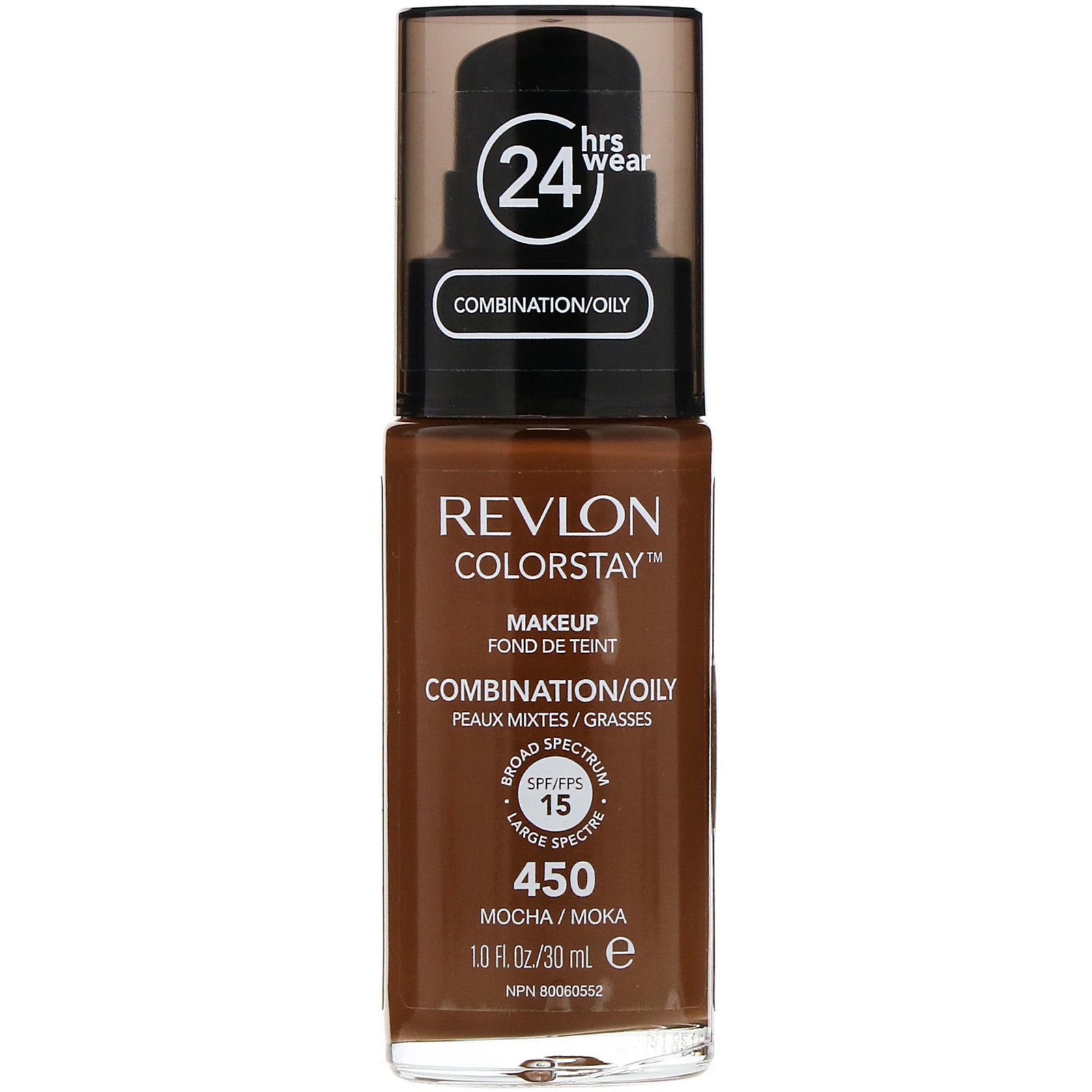 Revlon, Colorstay, Makeup, Combination/Oily, 450 Mocha, 1 fl oz (30 ml)