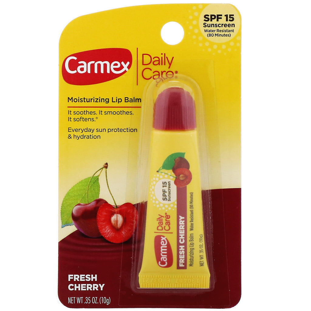 Carmex, Daily Care, Moisturizing Lip Balm, Fresh Cherry, SPF 15, .35 oz (10 g)