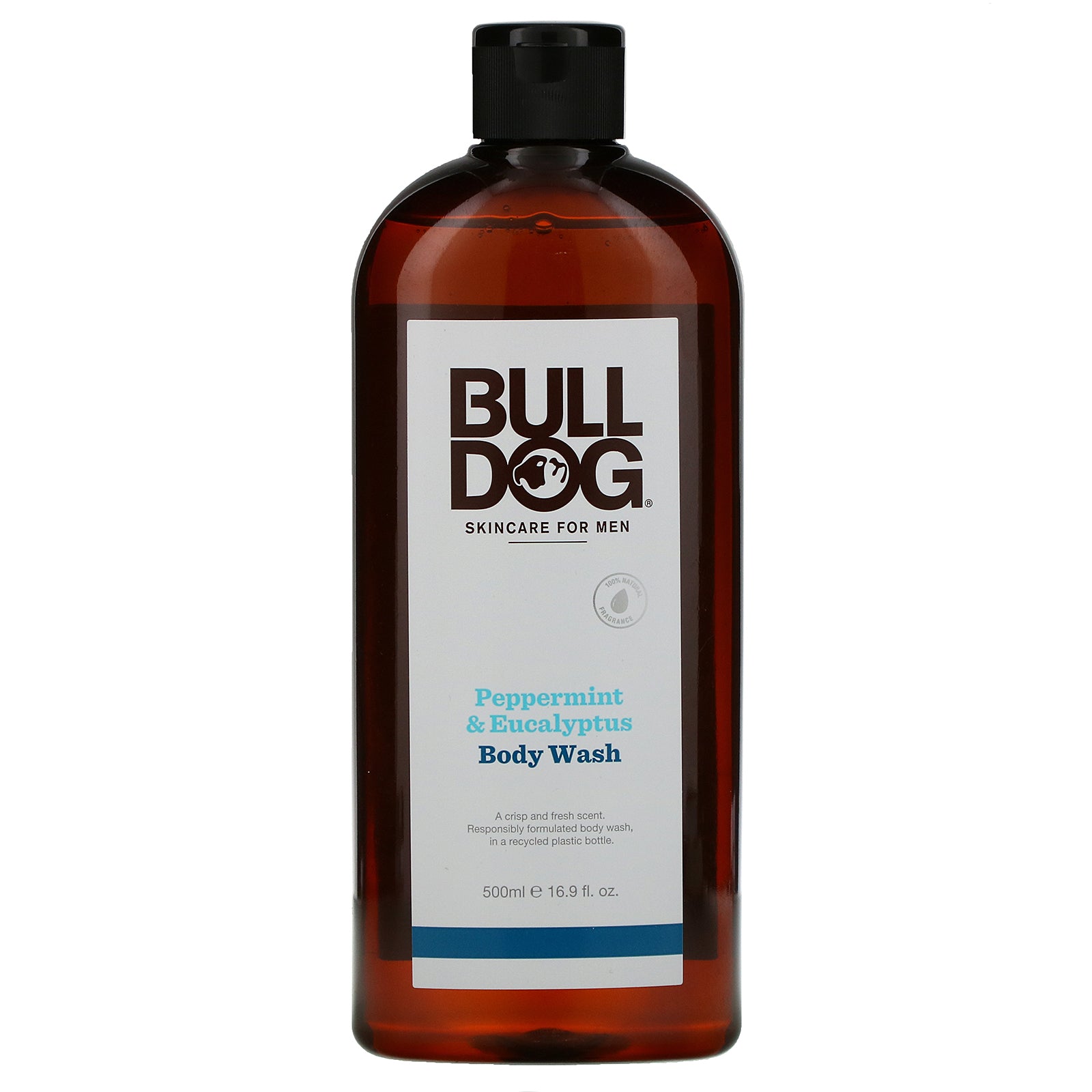 Bulldog Skincare For Men, Body Wash, Peppermint & Eucalyptus, 16.9 fl oz (500 ml)