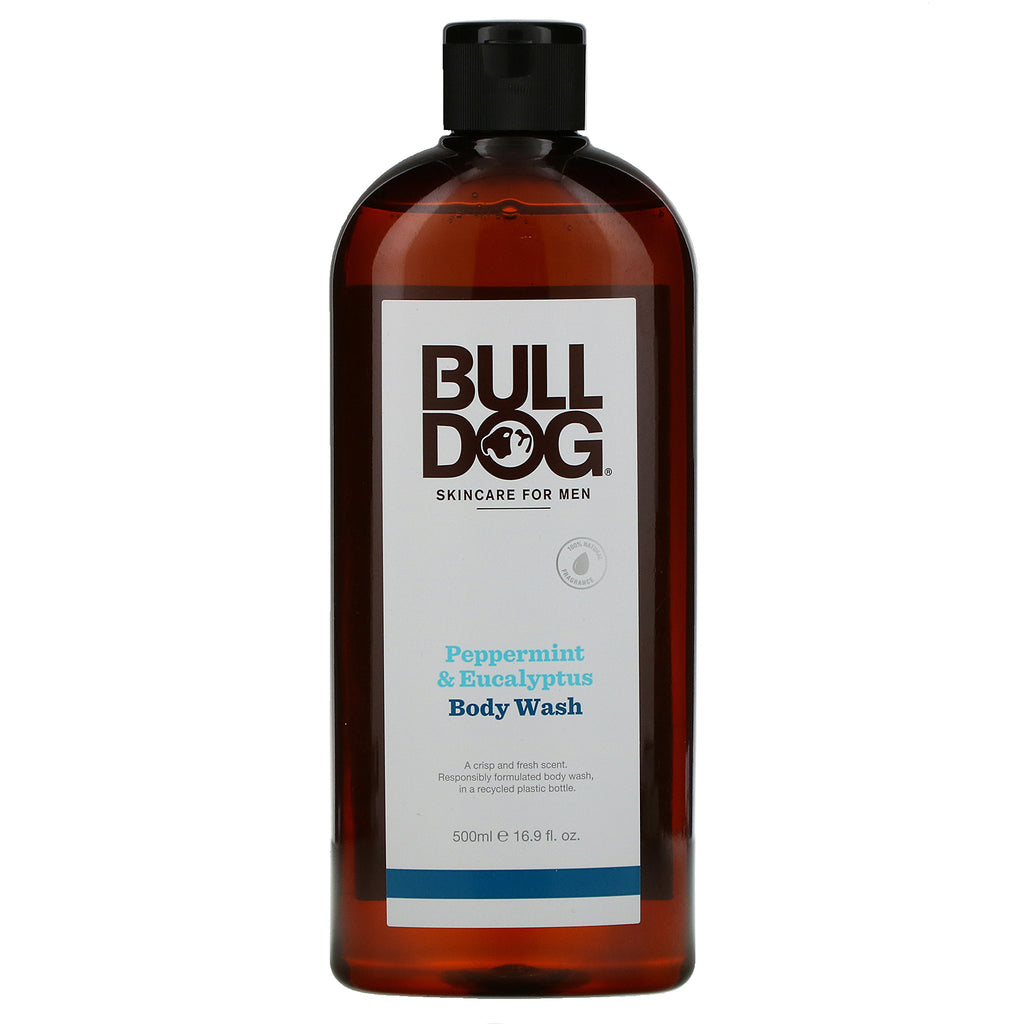 Bulldog Skincare For Men, Body Wash, Peppermint & Eucalyptus, 16.9 fl oz (500 ml)