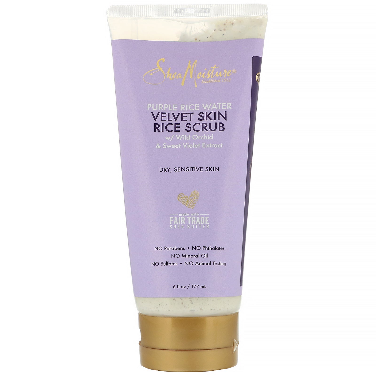 SheaMoisture, Purple Rice Water, Velvet Skin Rice Scrub, 6 fl oz (177 ml)