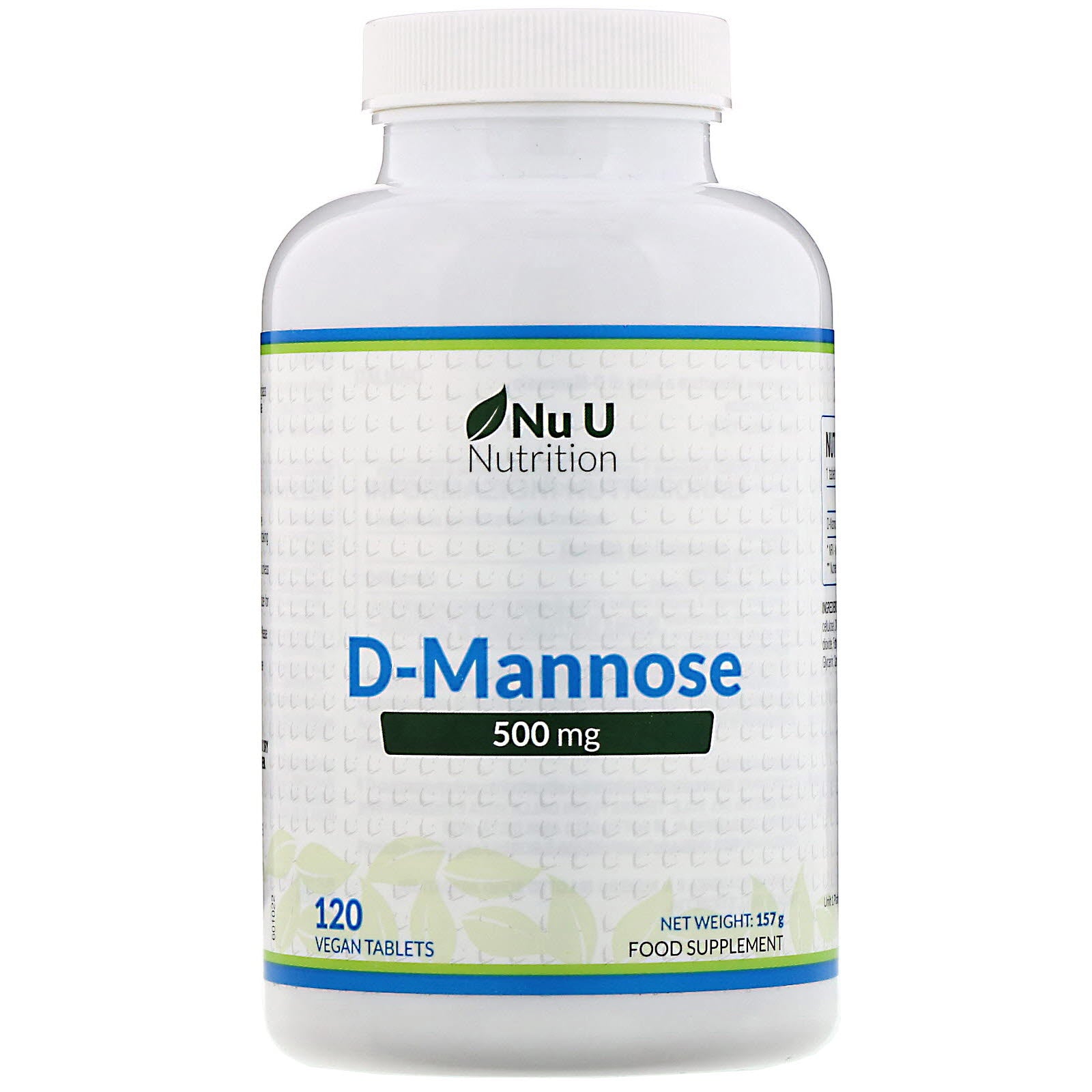 Nu U Nutrition, D-Mannose, 500 mg, 120 Vegan Tablets