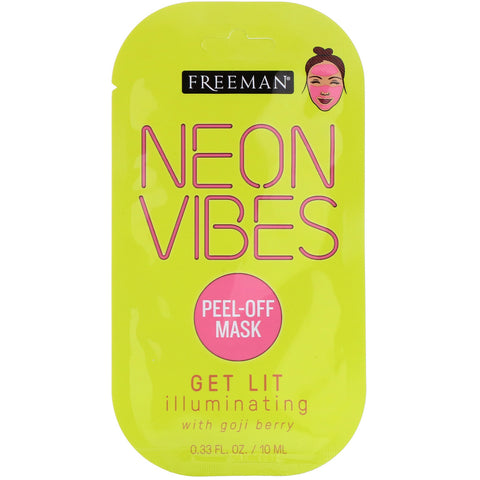 Freeman Beauty, Neon Vibes, Get Lit, Illuminating Peel-Off Mask, 0.33 fl oz (10 ml)