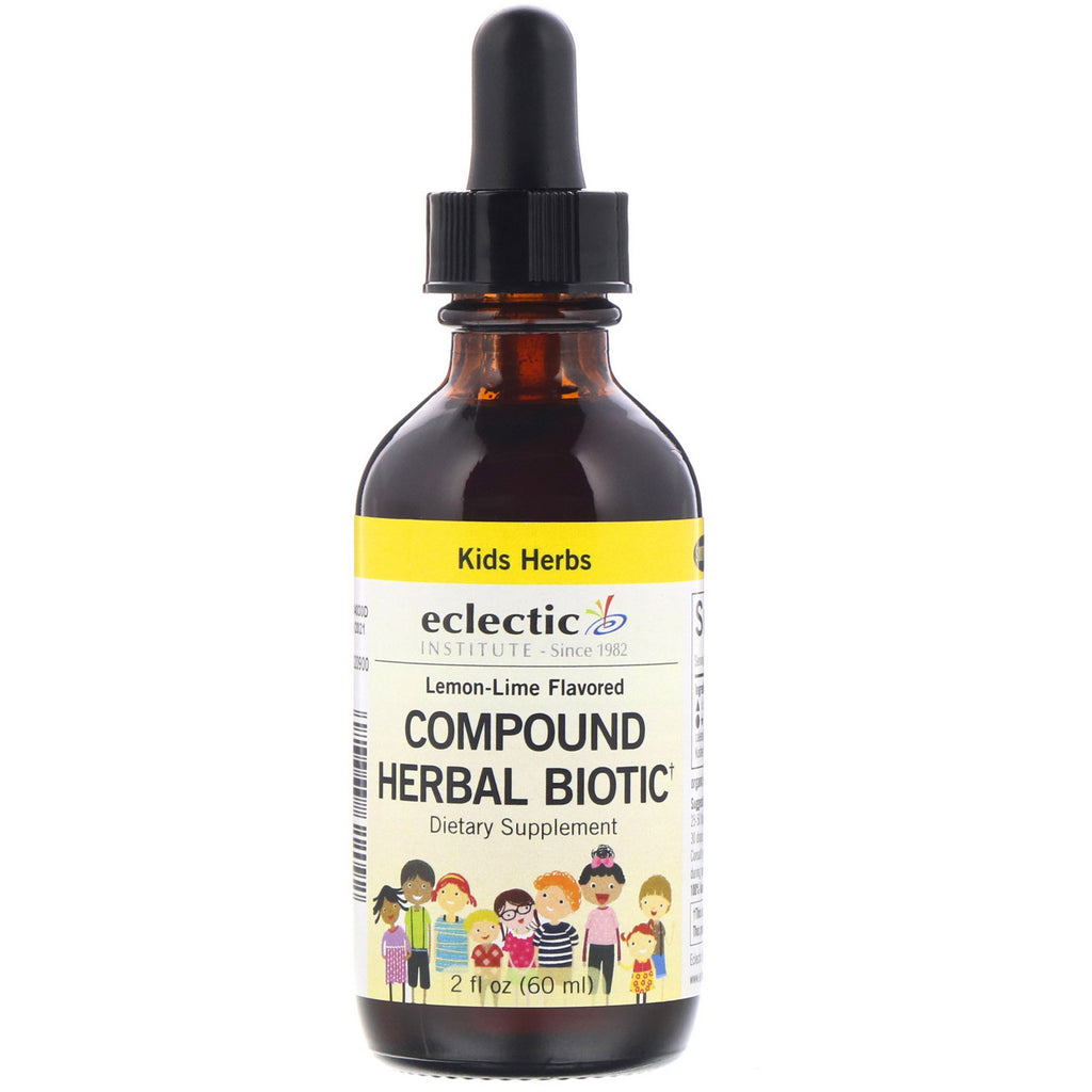 Eclectic Institute, Kids Herbs, Compound Herbal Biotic, Lemon-Lime Flavored,  2 fl oz (60 ml)