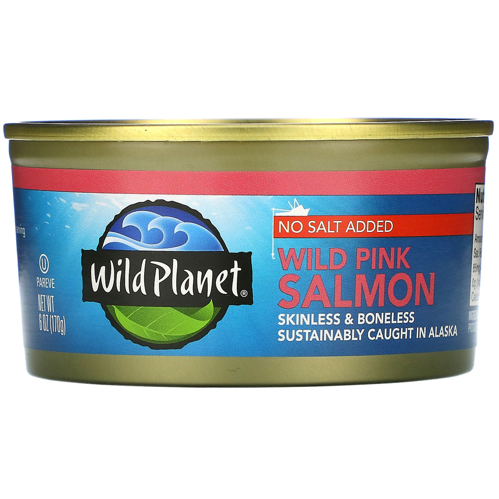 Wild Planet, Wild Pink Salmon, No Salt Added, 6 oz (170 g)