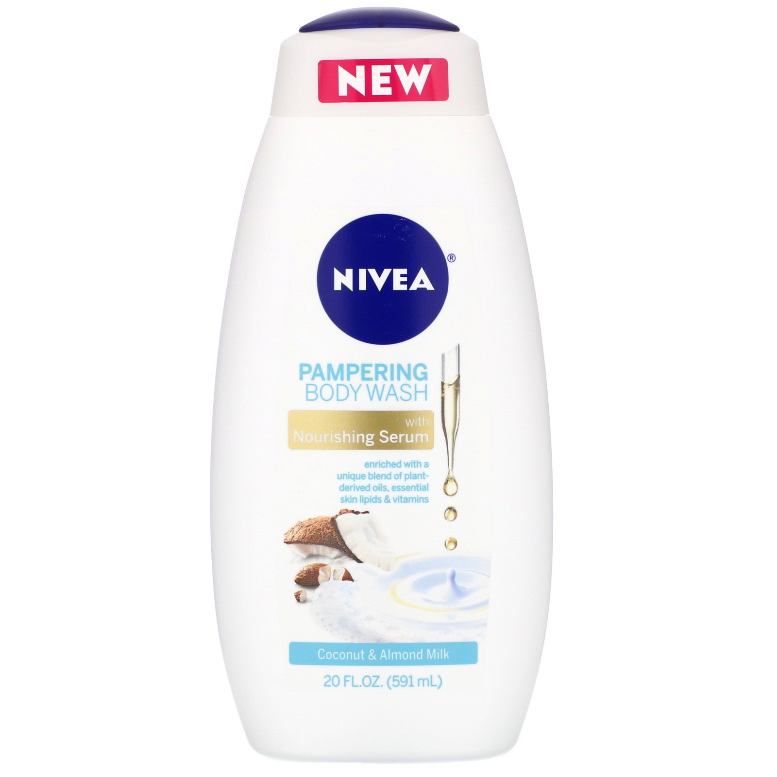 Nivea, Pampering Body Wash, Coconut and Almond Milk, 20 fl oz (591 ml)