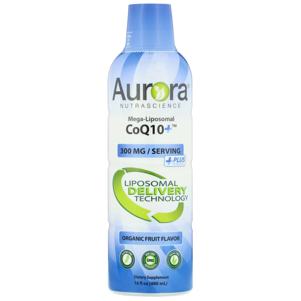 Aurora Nutrascience, Mega-Liposomal CoQ10+, Organic Fruit Flavor, 300 mg, 16 fl oz (480 ml)