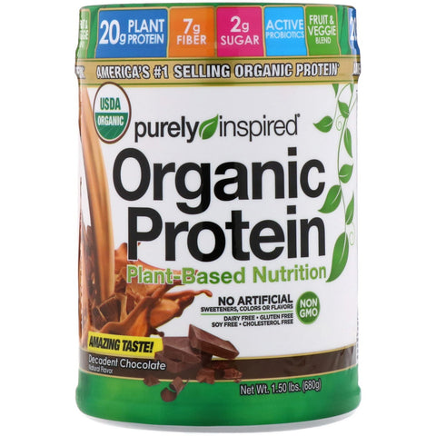 Purely Inspired, Organic Protein, Plant-Based Nutrition, Decadent Chocolate, 1.5 lbs (680 g)
