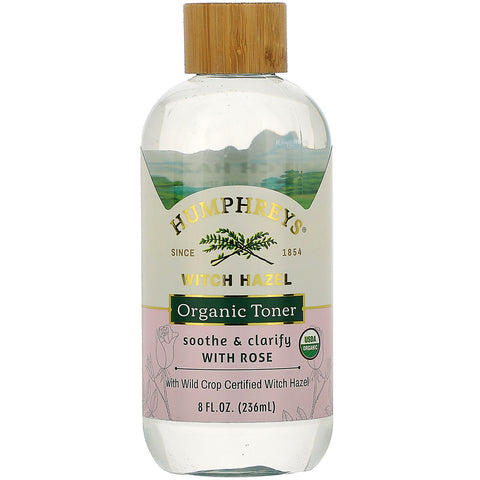 Humphrey's, Witch Hazel, Organic Toner with Rose, Soothe & Clarify, 8 fl oz (236 ml)