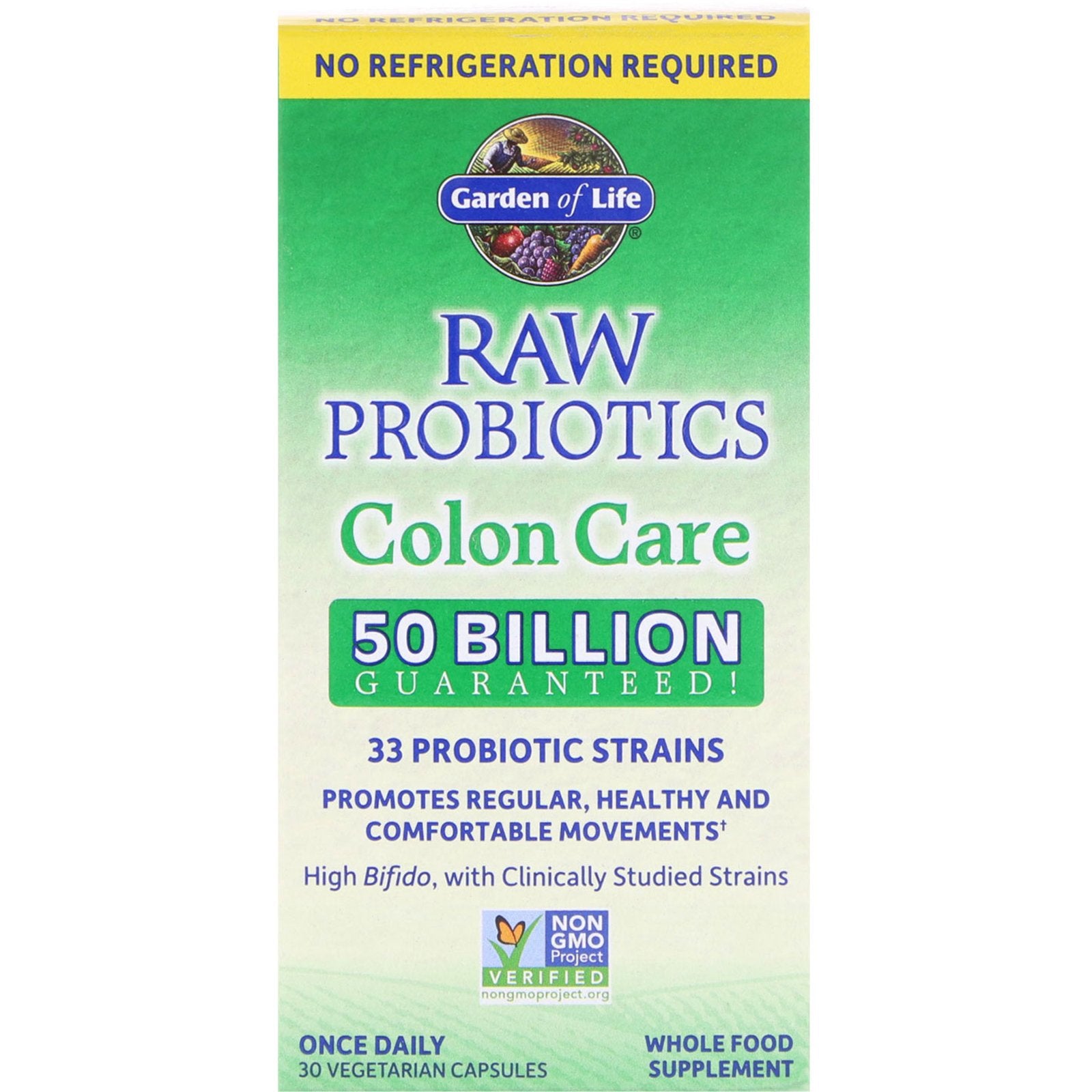 Garden of Life, RAW Probiotics, Colon Care, 30 Vegetarian Capsules