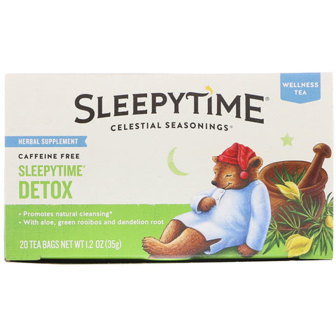 Celestial Seasonings, Wellness Tea, Sleepytime Detox, Caffeine Free, 20 Tea Bags, 1.2 oz (35 g)