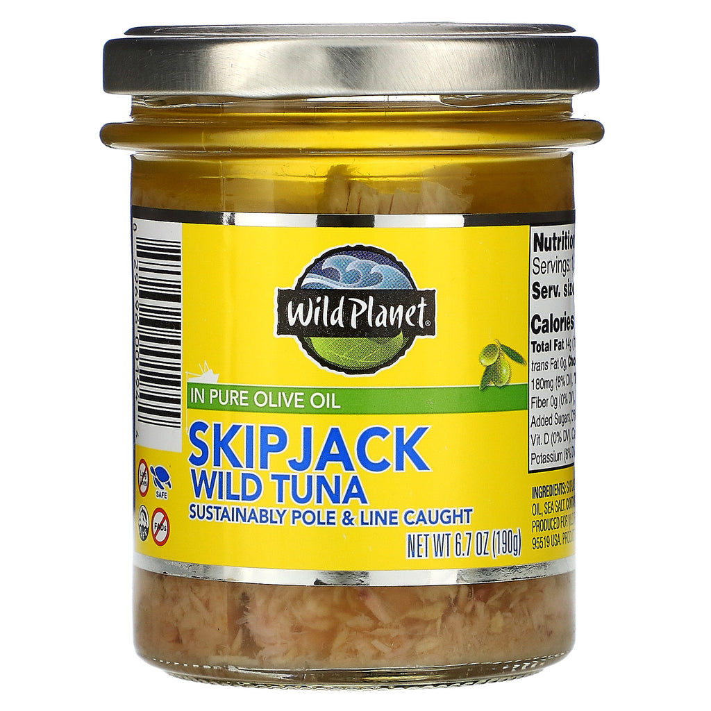 Wild Planet, Skipjack Wild Tuna in Pure Olive Oil, 6.7 oz (190 g)