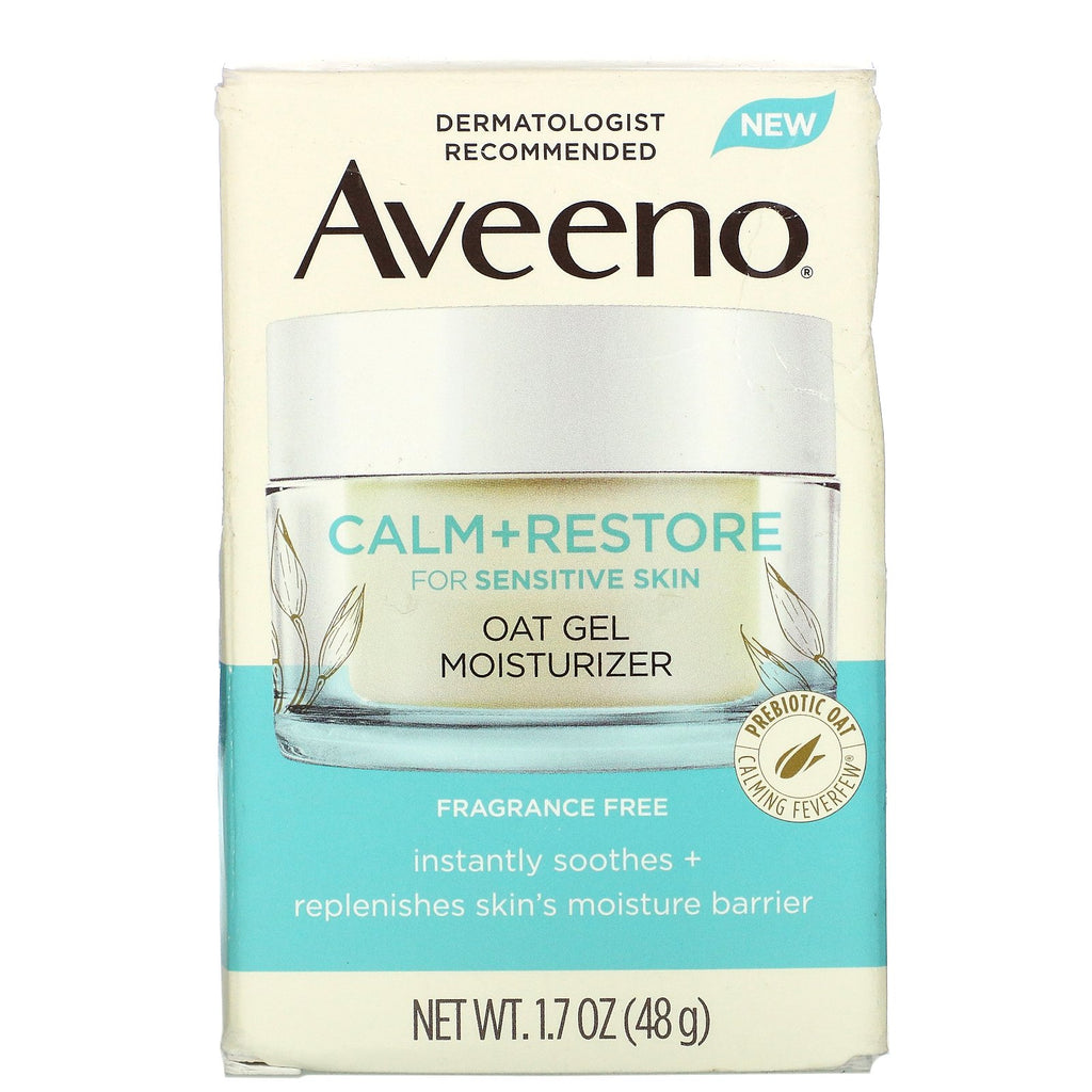 Aveeno, Calm + Restore, Oat Gel Moisturizer, Fragrance Free, 1.7 oz (48 g)