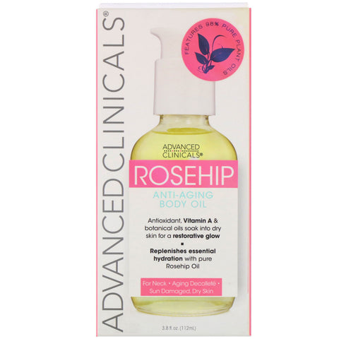 Advanced Clinicals, Rosehip, Anti-Aging Body Oil, 3.8 fl oz (112 ml)