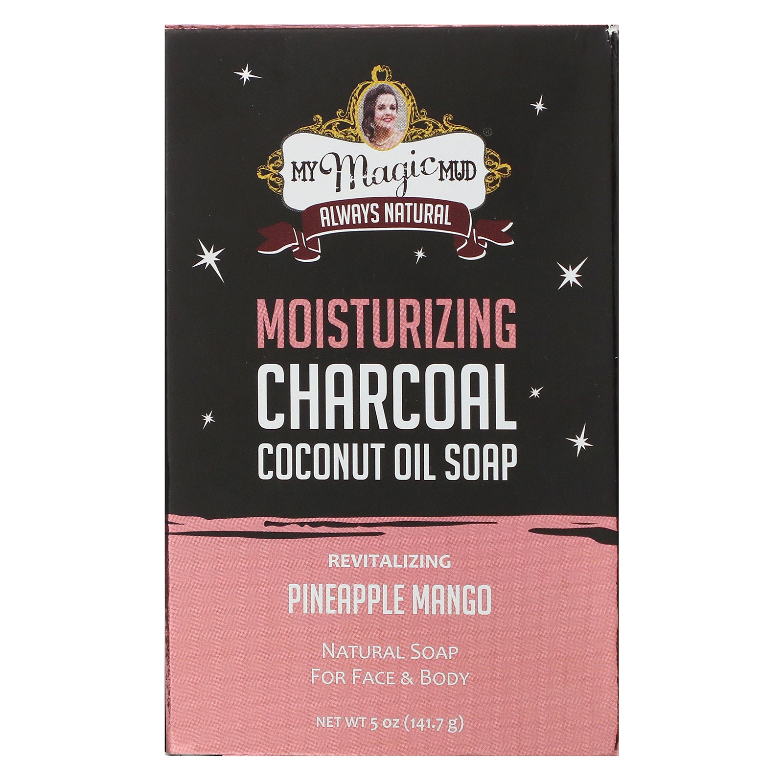 My Magic Mud, Moisturizing Charcoal, Coconut Oil Soap, Revitalizing Pineapple Mango,  5 oz (141.7 g)