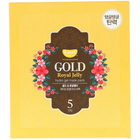 Koelf, Gold Royal Jelly Hydro Gel Mask Pack, 5 Sheets, 30 g Each