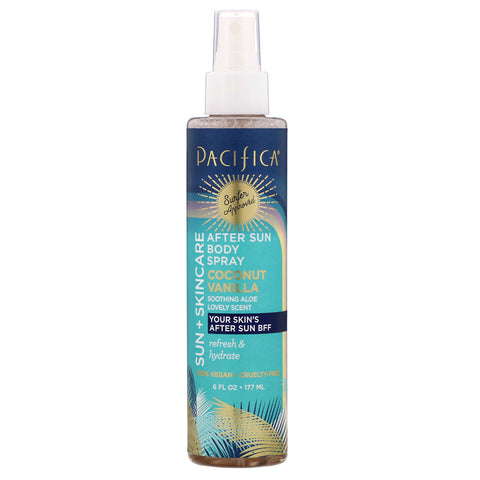 Pacifica, Sun + Skincare, After Sun Body Spray, Coconut Vanilla, 6 fl oz (177 ml)