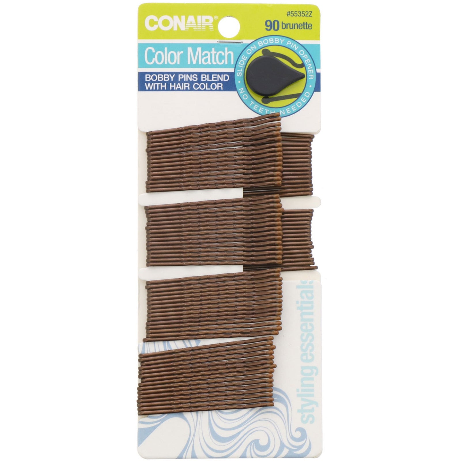 Conair, Color Match, Bobby Pins, Brunette, 90 Pieces